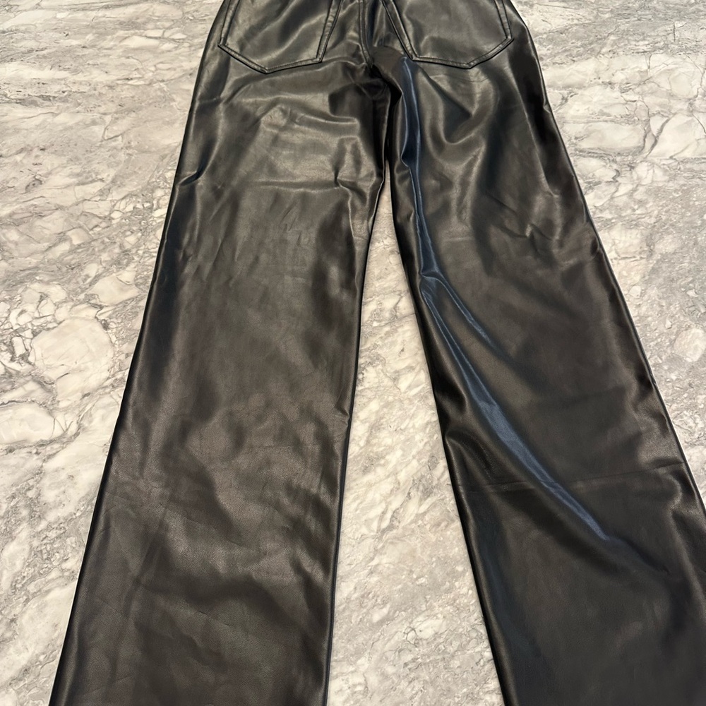Black Faux Leather Pants - Picture 2 of 6